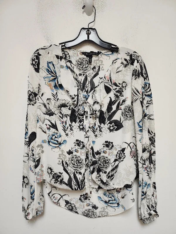 Top Long Sleeve By White House Black Market In Floral Print, Size: Xs